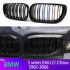 2Pcs Car Style Glossy Black Front Kidney Double Slat Grill Grille for E46 Coupe Cabrio 325Ci 330Ci LCI 2 Doors 03-06 Accessories