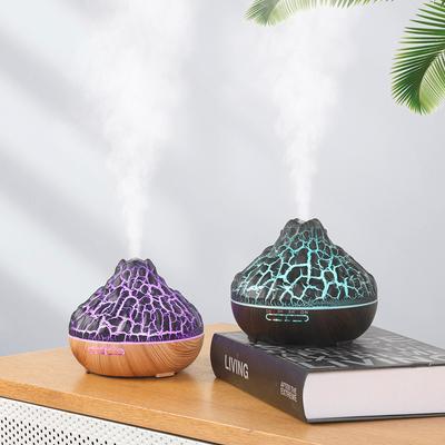 Holzmaserung Aroma Diffusor Fernbedienung Vulkanische Flamme Aromatherapie Maschine Luftbefeuchter Desktop Ätherisches Öl Diffusor Hause