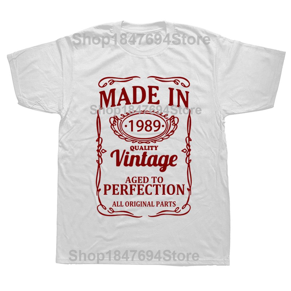 Made In 1989 All Original Part T Shirt Funny Men Short Sleeves Vintage Classic Birthday Gift Cotton Comfortable Party Tshirt