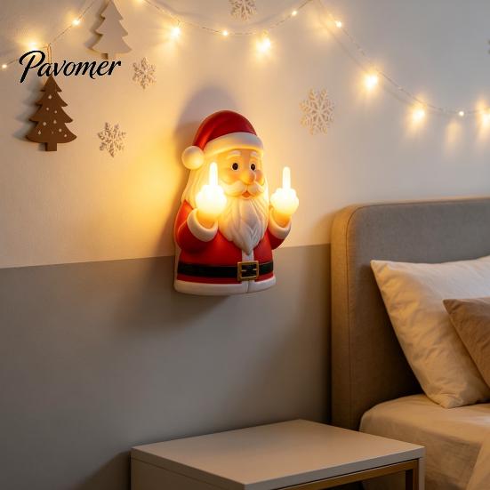 LED Mittelfinger Geist Licht Halloween Leuchtendes Nachtlicht, Lustige Wanddeko Lampe, Niedliche Gruselige Tischdekoration für Schlafzimmer Flur Büro