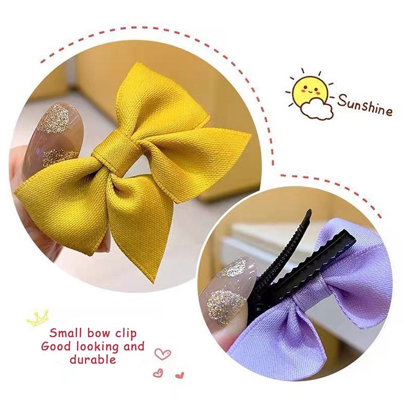 2Pairs Lovely Bow Headgear Sweet Little Girl Hair Accessories Summer Girls Net Red Baby Hairpins Children Hair Clips Gifts