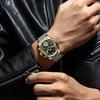 POEDAGAR Automatic Mechanical Watch Men Tourbillon Skeleton Wristwatch Calendar Week Display Leather Strap
