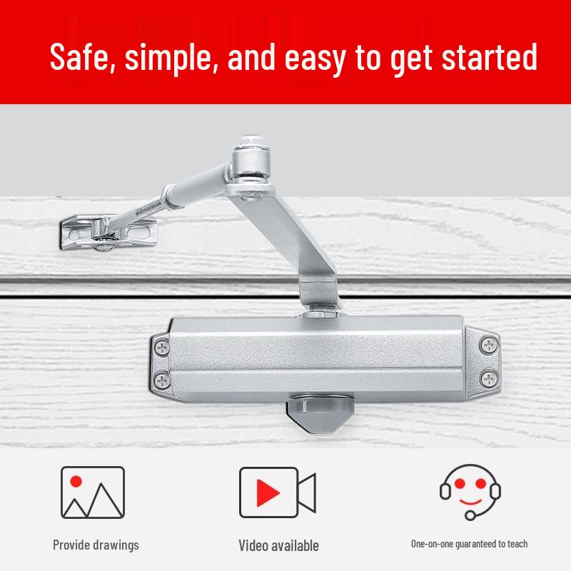 Automatic Fire-Resistant Slide Door Closer with Hydraulic Buffer