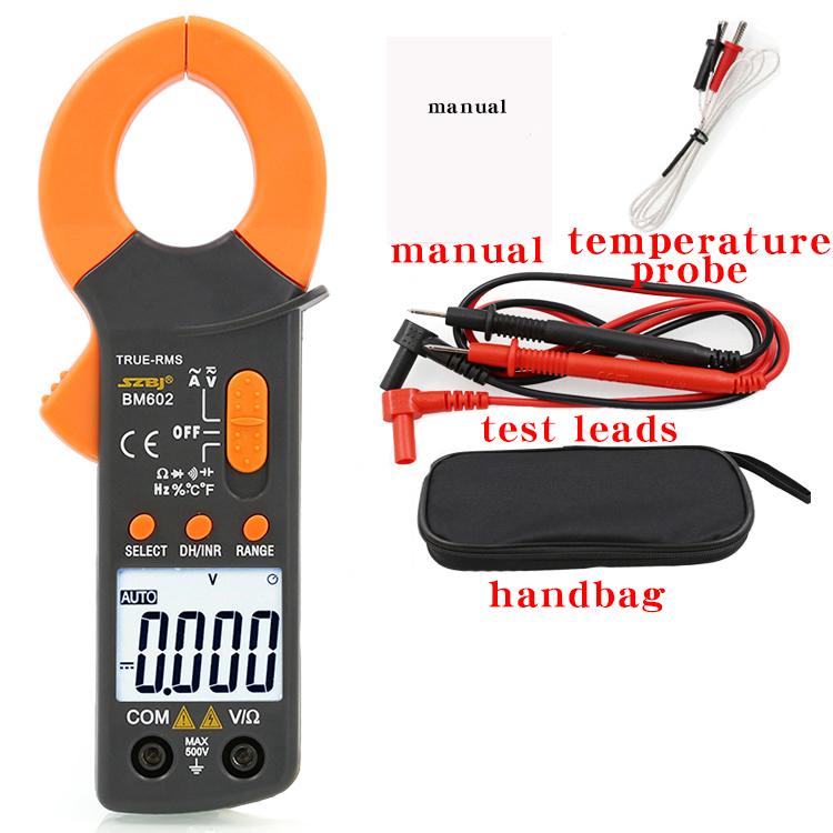 SZBJ BM603 AC/DC anti-burn 602 electrician clamp meter, clamp multimeter, high-precision digital multimeter, capacitance.