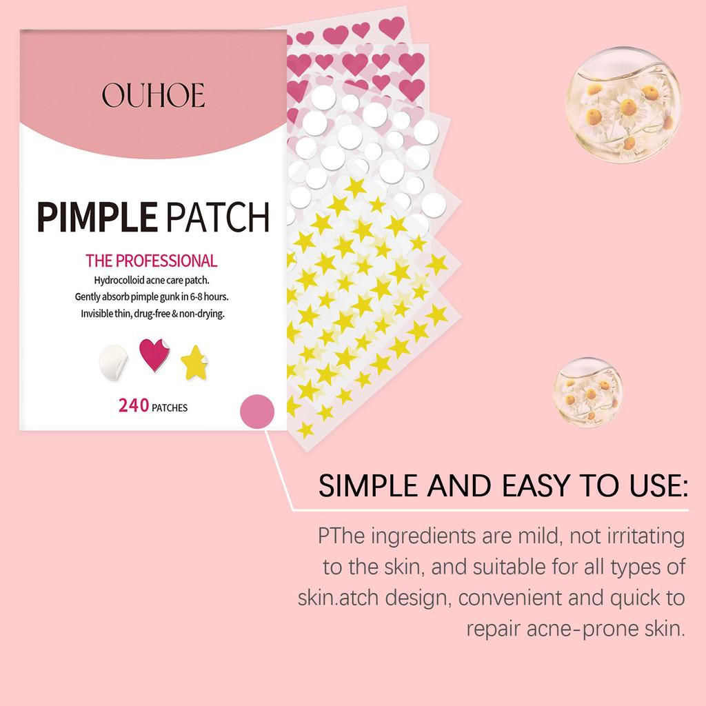 Ouhoe Acne Healing Patches For Gentle Skin Care And Effective Pimple Coverage 240 Patches