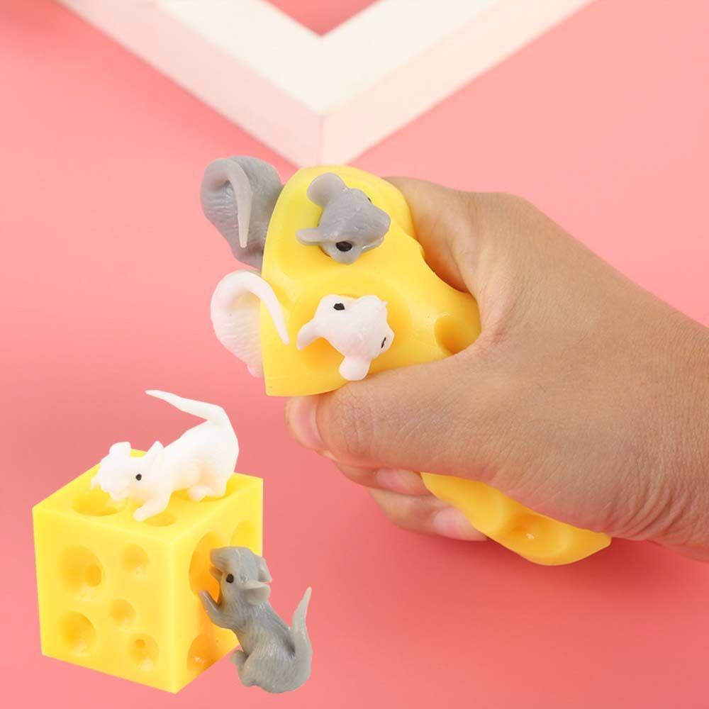 Toy Cheese Block Mouse Steal Cheese Sloth Hide And Seek Stress Relief Mouse and Cheese Toy
