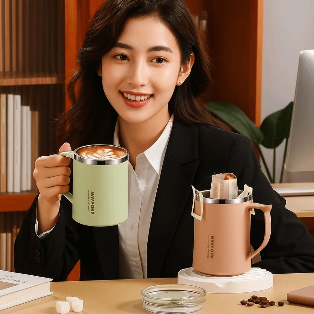 With Tea Filter Insulated Coffee Cup Large Capacity Water Cup Portable Thermal Mug  Travel