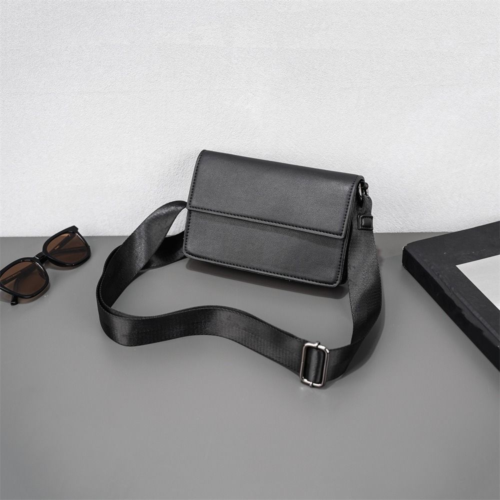 Pu Male Crossbody Bag Large Capacity Rectangular Shoulder Bag Simple Men's Messenger Bag  Work