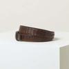 Daks Brown Crocodile Tail Premium Leather Bronze Buckle Belt Dbbe5f395w3