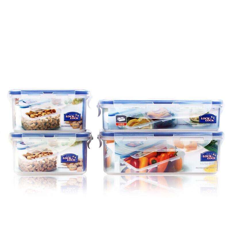 LocknLock HPL817S002 Zestaw 4 plastikowych pojemników na żywność