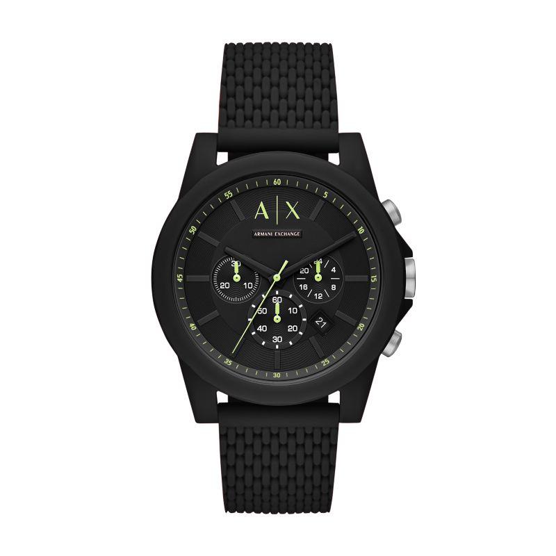 ARMANI EXCHANGEAE Wrist Watch Quartz Movement Silicone Strap Black Dial Men's Watches AX1344
