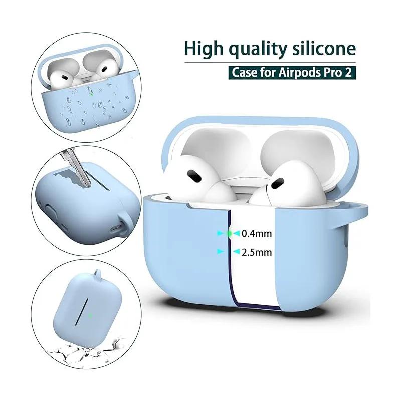 AirPods Pro 2nd / 1st Generation Case With Key Chain  Fully Protected Silicone Skin Accessory Front LED Visible Light
