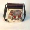 Ethnic Elephant & Butterfly Embroidered Crossbody Bag - Women's Cultural Canvas Shoulder Accessory