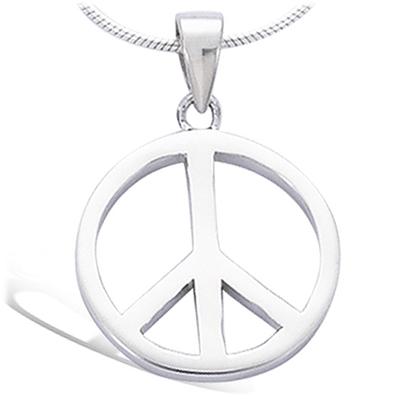 [G8839] - Silver 'Peace' Pendant Silver (rhodium Plated) - 17 Mm