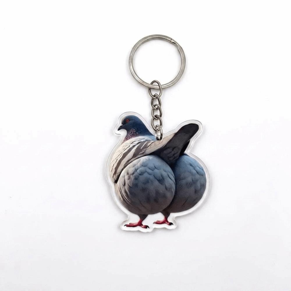 Acrylic Animal Motif Keychain 2D Flat Design Hanging Ornaments Small Cartoon Cat Pendant Daily