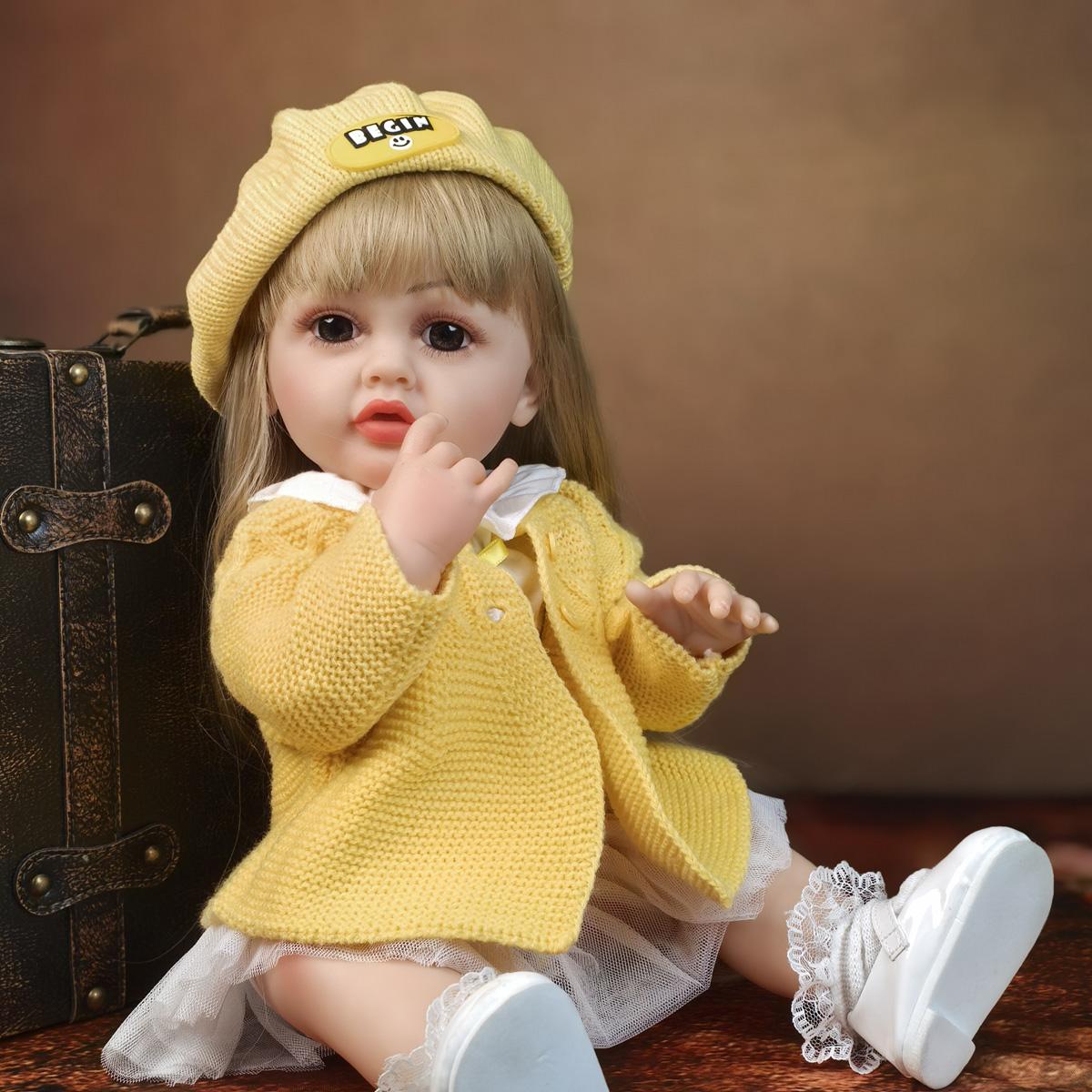 

Модная кукла Reborn для девочек, полностью силиконовая, виниловая, 22 дюйма, длинные волосы принцессы, сделай сам, реалистичные куклы для новорожденных, подарок на Рождество Bebe Reborn 22 inch about 55 cm