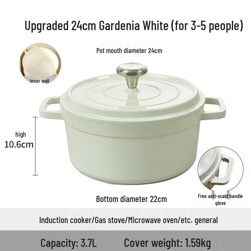 Mingjue Antihaft-Emaille-Kasserolle, Aluminiumlegierung, Induktionsgeeignet, für Eintopf und Suppe.