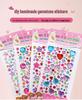 Shiny Diamond Crystal Heart Stickers for Kids - Princess & Cartoon Themes