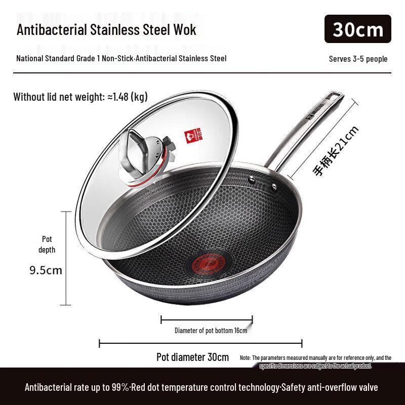 KBH Sixth Generation Double Honeycomb Wok 30cm