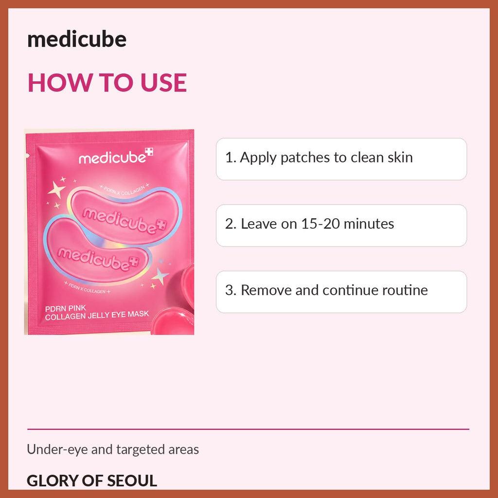 medicube PDRN Pink Collagen Jelly Eye Mask 1 Pair (2 Patches) Single Pouch