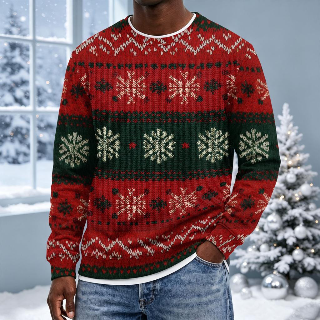 Men's Christmas Neck Pullover Sweatshirt
