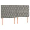 Headboard - Maison Exclusive - Light Grey Velvet - 180x7x118/128 Cm - Wooden Feet