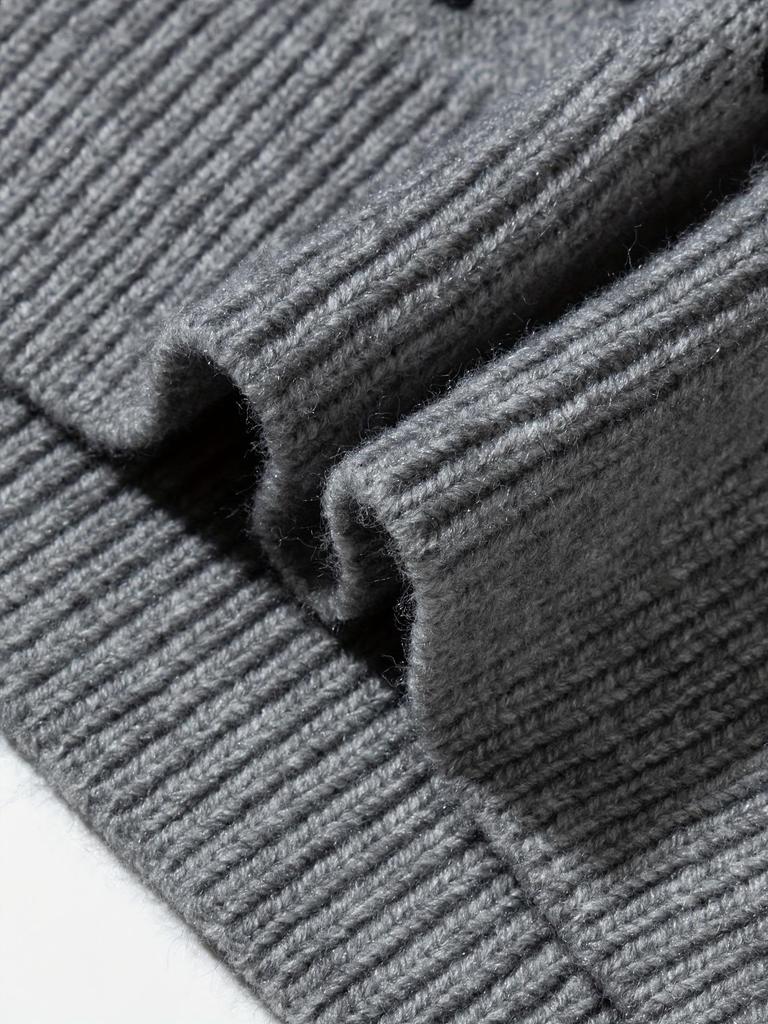 Men's Cute Cat Print Knit Pullover - Stylish Fall/Winter Round Neck Sweater