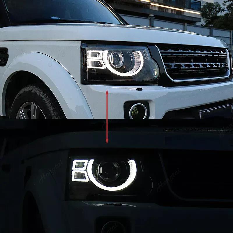Headlight Assembly For Land Rover Discovery 4 Headlight 2010-2017 LED Projector Headlamps Turn Signal, day lights turn signals