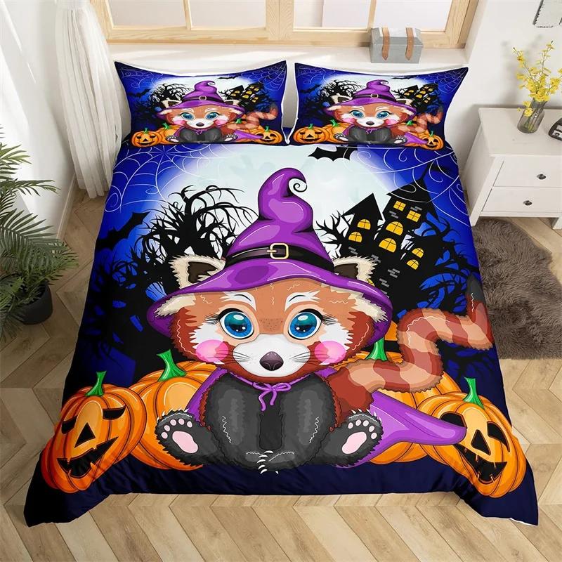 Halloween Duvet Cover Cartoon Pumpkin Twin Comforter Cover Lantern Bedding Set Ghost Quilt Cover For Kids Boys Girls