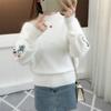Weiblicher Herbst- und Winterpullover mit wildem, langärmeligem, warmem, verdicktem Rollkragenpullover