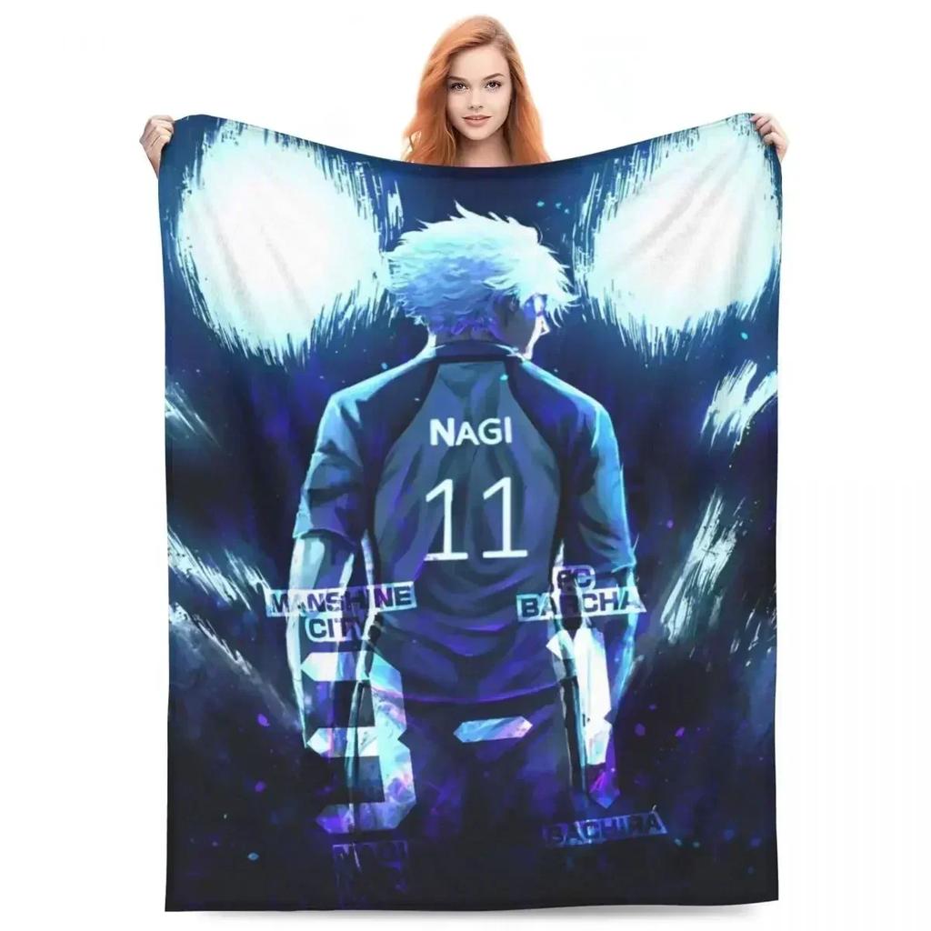 Blue Lock 2 Blankets Manga Anime Plush Novelty Breathable Throw Blanket for Home Restaurant Spring/Autumn