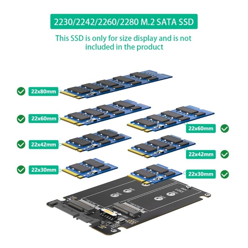 Two M.2 B Key To SATAs 2.5in Adapters Board With Reinforced Connectors For Data Transfer And Extended Durability
