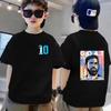 Sommer Kinder T-Shirt Kurzarm Messi Doppelseitiger Druck Lässig Mode Sport T-Shirt Top Kind Y2k Junge Mädchen Kleidung