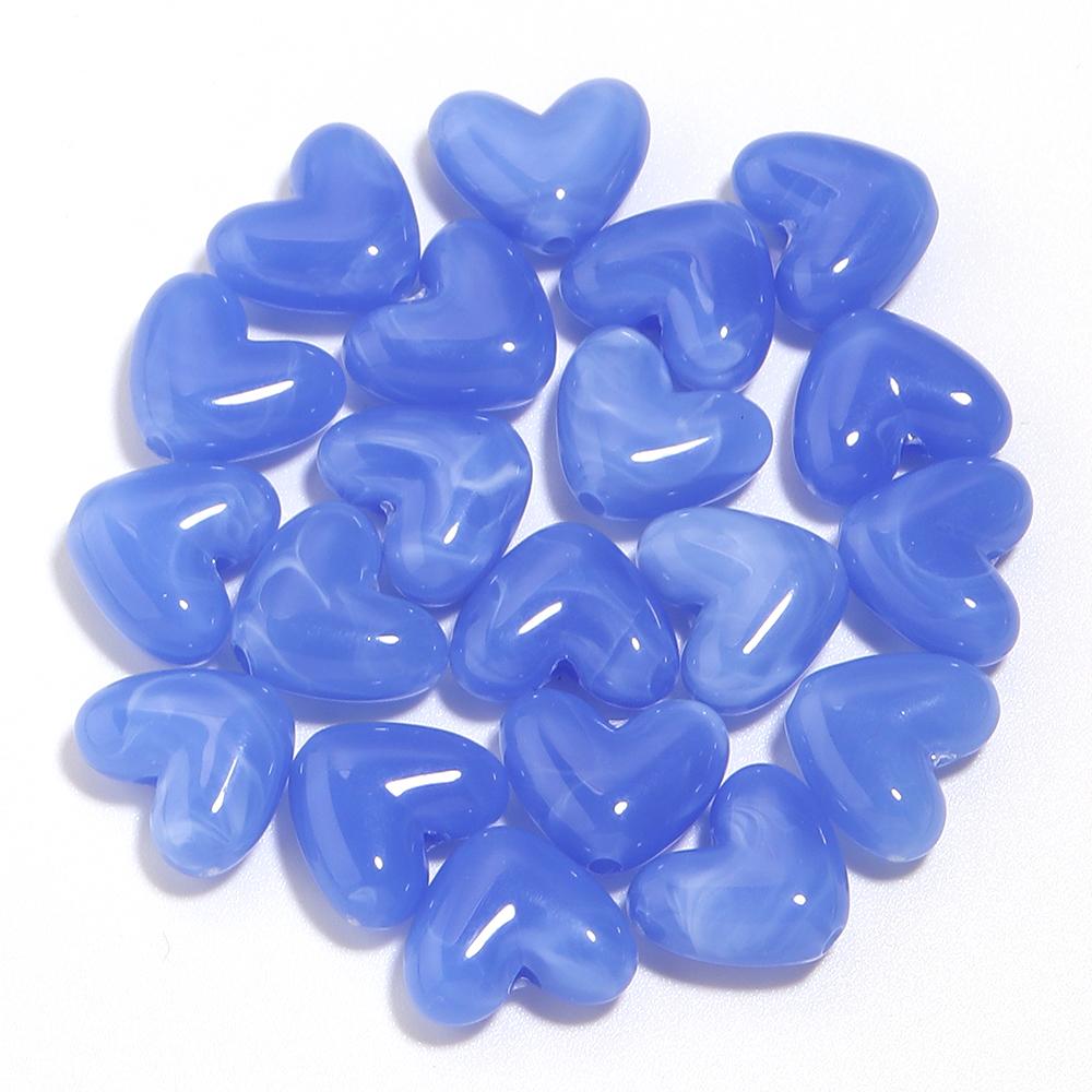 20pcs 14x12mm Double Color Acrylic Heart Beads Love Heart Loose Bead For Jewelry Making DIY Bracelets Necklace Keychain Supplies