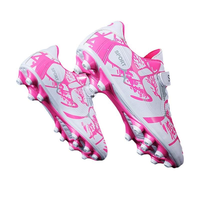 Football shoes children teenagers Velcro students long nails broken nails flat bottom nail bottom low top sports training shoes fashion