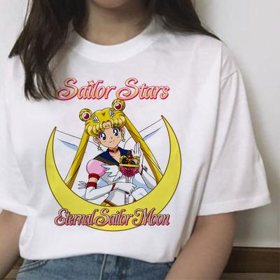 Maglietta Sailor Moon Donna Moda Manica Corta Maglietta Harajuku Vintage Femme Maglietta