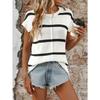 Sommer Rundhals Kurzarm Lässiger Gestreifter Strickpullover Damen Locker Einfach Büro Damen Oberteile Lässig Elegant Dünner Pullover Damenbekleidung