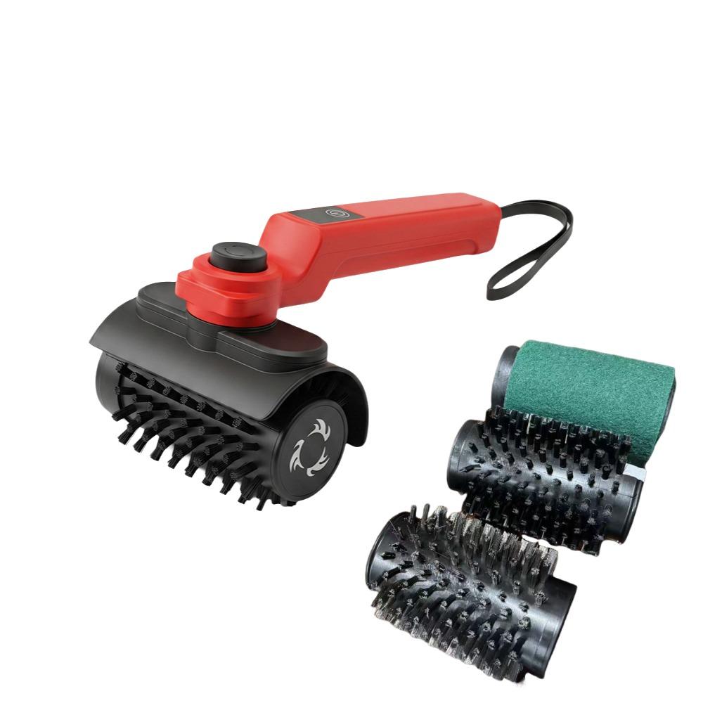 Portable Electric Grill Cleaning Brush Handheld BBQ Barbecue Brush BBQ Grates красный