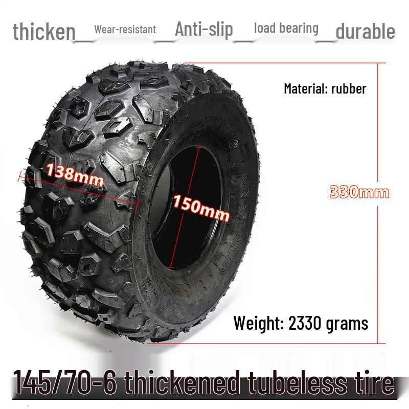 145/70-6 Off-Road Tubeless Go-Kart ATV Tire and Accessories