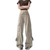 Quick-drying Paratrooper Overalls Women's Autumn New Design Sense Turned Waist Casual Loose Straight Wide-leg Sweatpants
