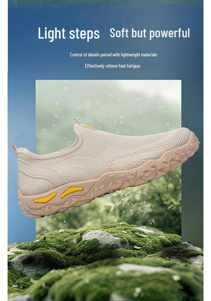 Men's Flyknit Slip-On Sports Shoes - Breathable, Flat, Casual Spring/Summer Sneakers.