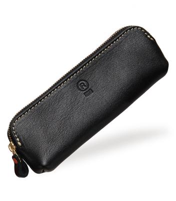 Slim Leather Pencil Pencil Tochigi Made In Japan [Porco Rosso] Case, Case, Leather, Leather, (Black) [sokunou]