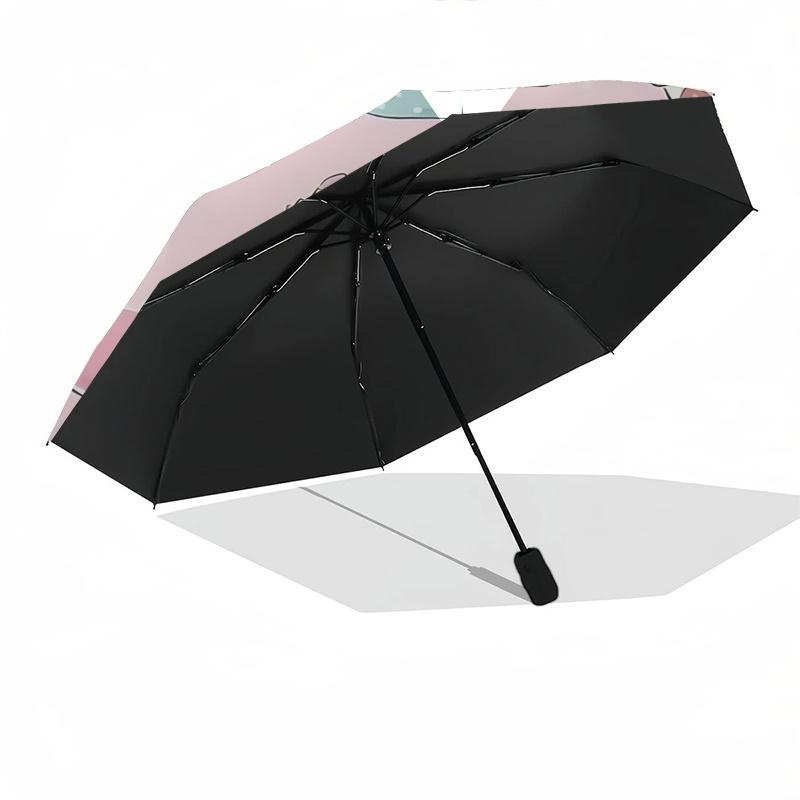 1pc My Melody Balloon Automatic Opening/Closing Umbrella with Cute Animal Friends, Portable Three-Fold Design, 8-Bone Iron Frame Outdoor Umbrella, Ide