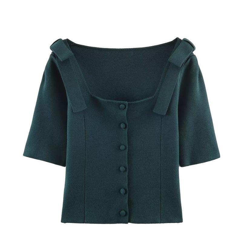 European American Style Fashion Knit Cardigan with Bow Details Small