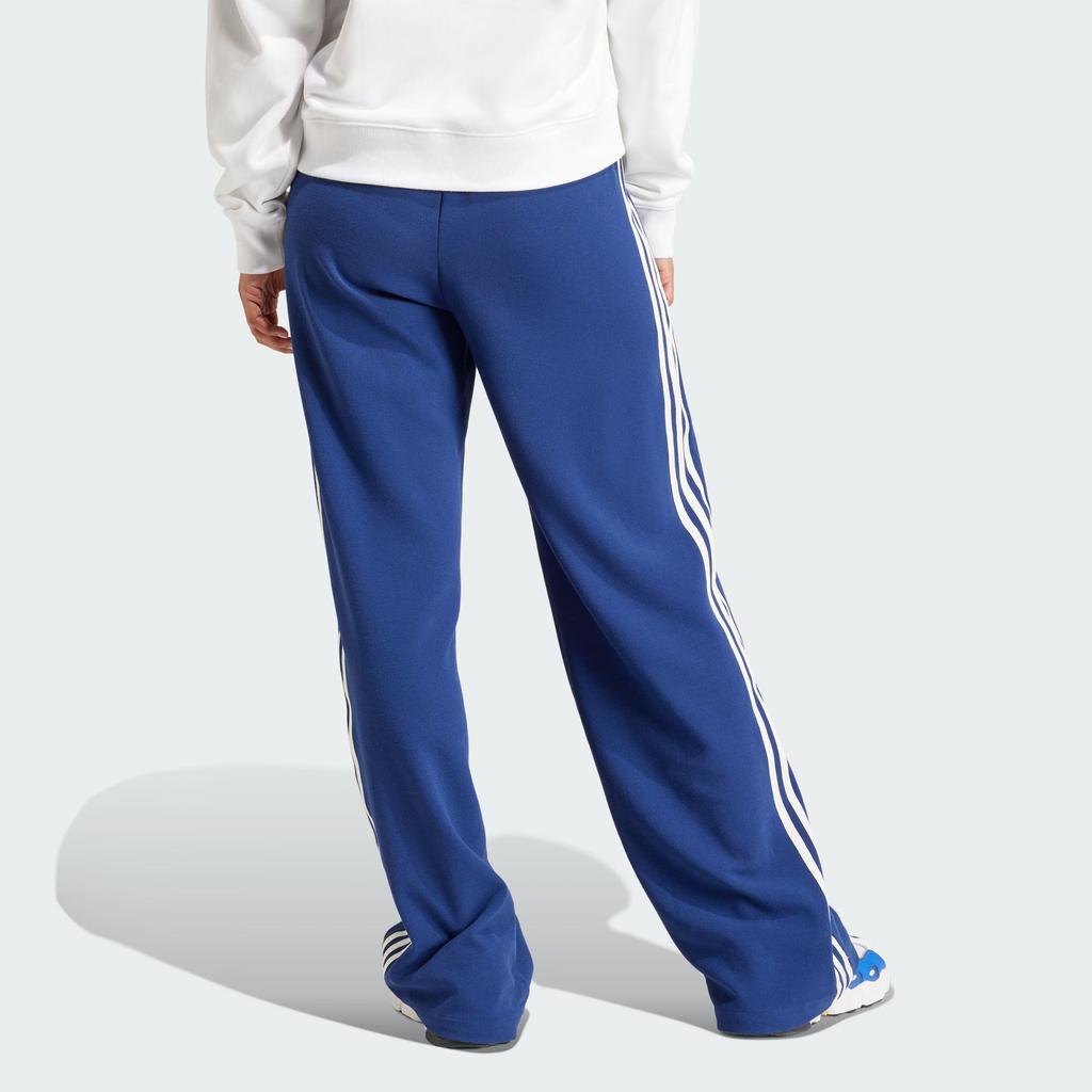 Adidas Originals Premium Crepe Track Suit Pants Three Stripe Color Block Straight Leg Knit Sports Pants Women Bottoms Dark-Blue IR6125