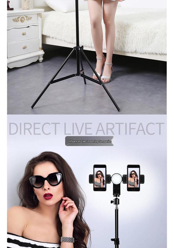 Outdoor Mobile Phone Streaming Tripod with Fill Light & Selfie Function