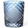 Mizukage Kiriko Glass Window Ink Current Model J-kitchens Cup, 80xH90mm, 280cc, Pattern, Blue, Bisho,