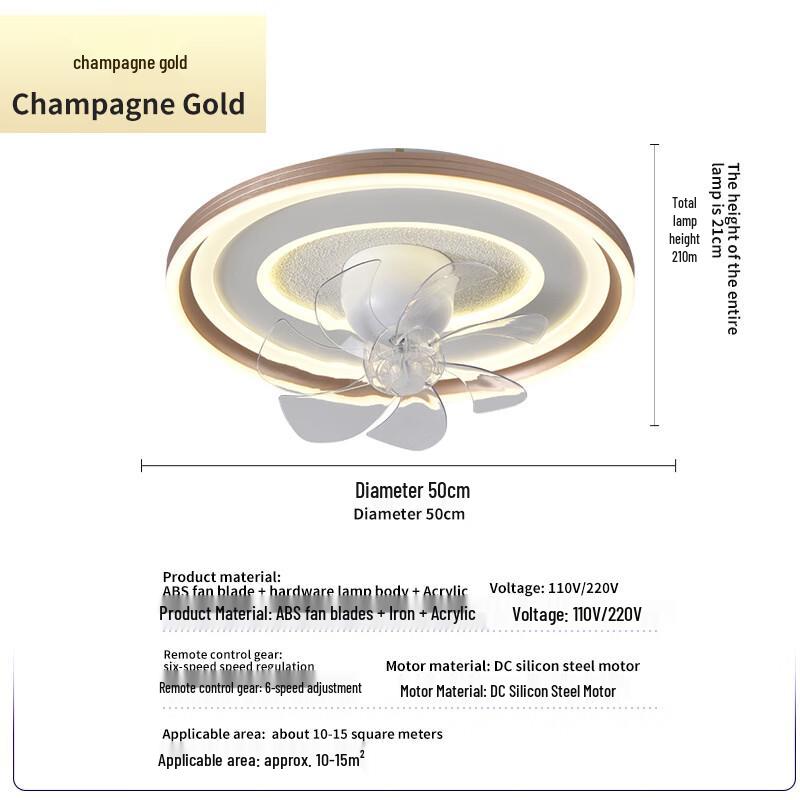 oeny Modern Minimalist Bedroom Fan Light