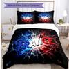France Football Printed Bedding 3 Piece Set Cozy Breathable Bed Cover Set as Housewarming Holiday Gift