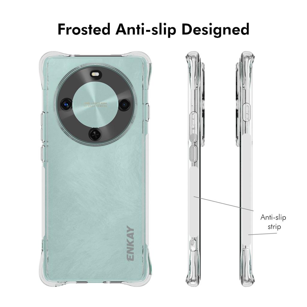 Pro Huawei Enjoy 70X Průhledný kryt na telefon ENKAY HAT PRINCE Nárazuvzdorný Protiskluzový TPU kryt